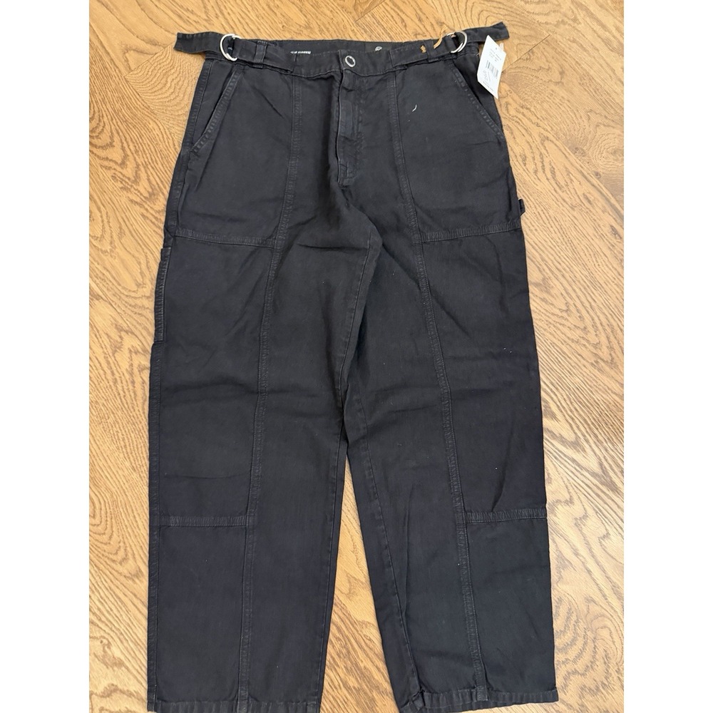 AG Adriano Goldschmied Wide Crop Pants Womens 26x25 The Noten Carpenter black